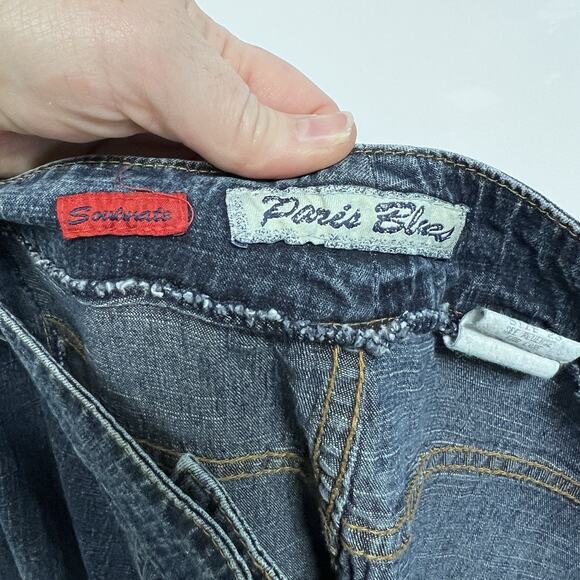 VTG 90s Y2K Paris Blues Denim Maxi Skirt Plus Size 23 3X Blue Stretch Hippie - Picture 7 of 11